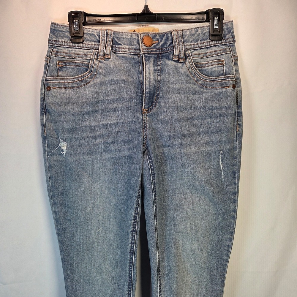 Democracy Jeans Women's 4 Blue "Ab"‎ Technology Skinny Distressed Stretch
